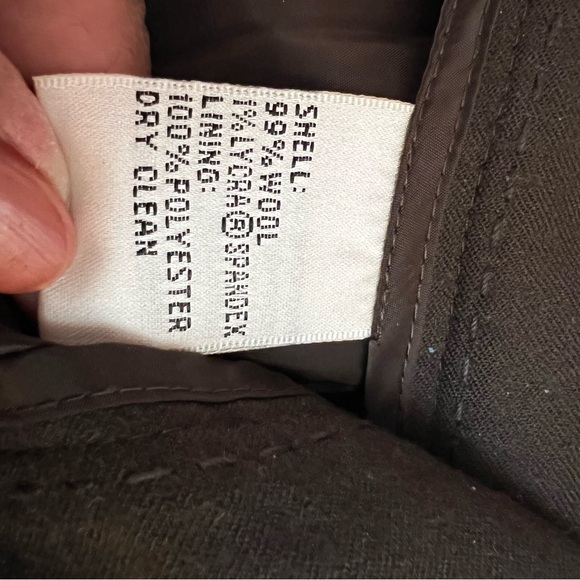 EUC Talbots Italian Stretch Wool Wide-Leg Cuffed  Pants Chocolate Brown Size 10 - Picture 5 of 5